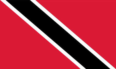 Trinidad and Tobago flag official isolated on png or transparent background vector illustration.のイラスト素材