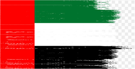 United Arab Emirates or UAE flag  brush paint textured isolated  on png or transparent background. vector illustrationのイラスト素材