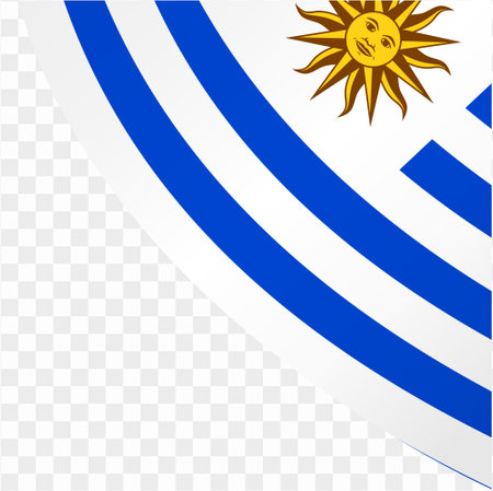Uruguay flag wave isolated on png or transparent background vector illustration.のイラスト素材