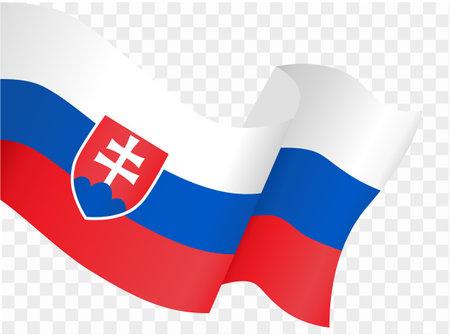 Slovakia flag wave isolated on png or transparent background vector illustration.のイラスト素材
