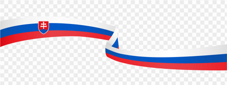 Slovakia flag wave isolated on png or transparent background vector illustration.のイラスト素材