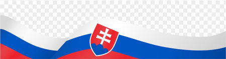 Slovakia flag wave isolated on png or transparent background vector illustration.のイラスト素材