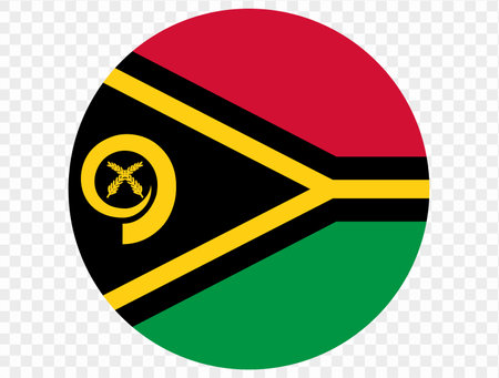 Vanuatu flag button on png or transparent background. vector illustration.のイラスト素材