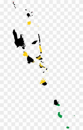 Vanuatu map flag  isolated on png or transparent background vector illustration.のイラスト素材