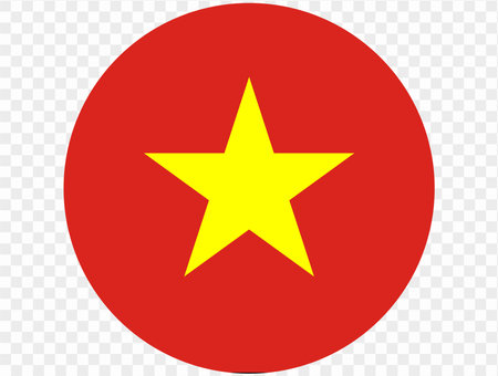 Vietnam flag button on png or transparent background. vector illustration.のイラスト素材