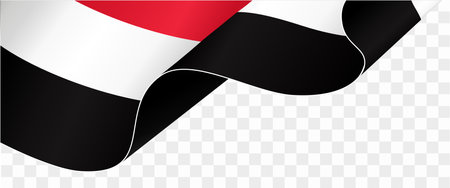 Yemen flag wave isolated on png or transparent background vector illustration.のイラスト素材