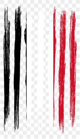 Yemen flag brush paint textured isolated  on png or transparent background. vector illustrationのイラスト素材