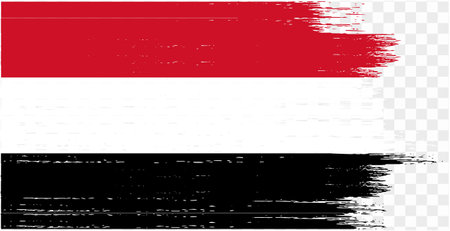 Yemen flag brush paint textured isolated  on png or transparent background. vector illustrationのイラスト素材