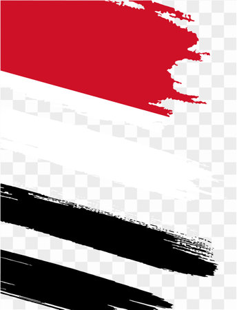 Yemen flag brush paint textured isolated  on png or transparent background. vector illustrationのイラスト素材