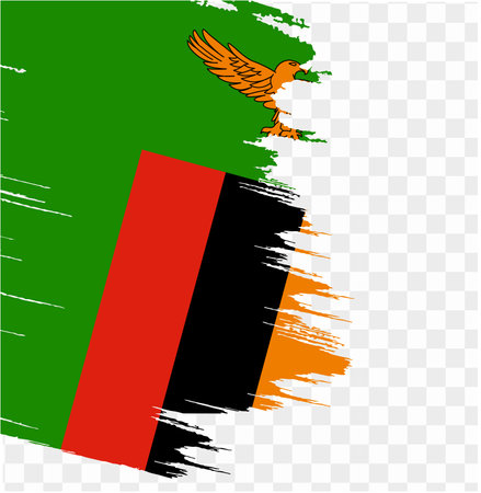 Zambia flag brush paint textured isolated on png or transparent background. vector illustrationのイラスト素材