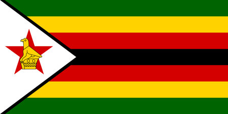 Zimbabwe flag official isolated on png or transparent background vector illustration.のイラスト素材