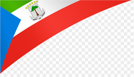 Equatorial Guinea flag wave isolated on png or transparent background vector illustration.のイラスト素材