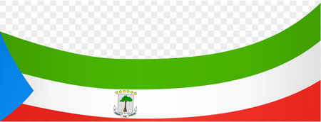 Equatorial Guinea flag wave isolated on png or transparent background vector illustration.のイラスト素材