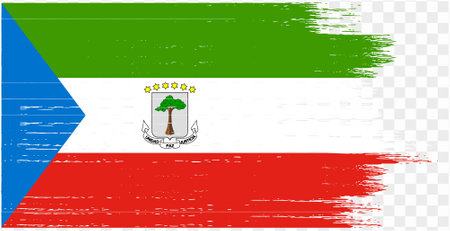 Equatorial Guinea flag brush paint textured isolated on png or transparent background. vector illustrationのイラスト素材