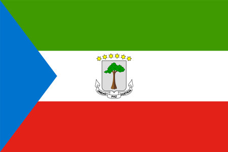 Equatorial Guinea flag official isolated on png or transparent background vector illustration.のイラスト素材