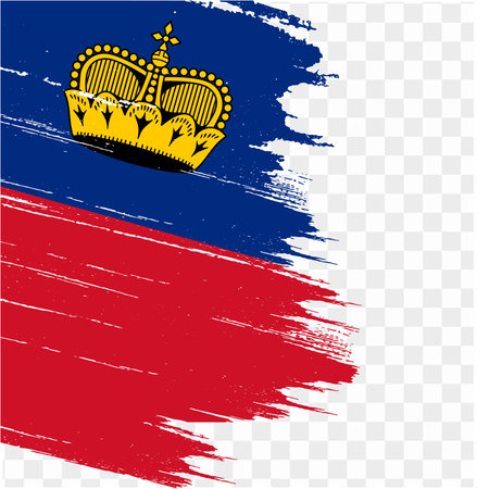 Liechtenstein flag brush paint textured isolated on png or transparent background. vector illustrationのイラスト素材