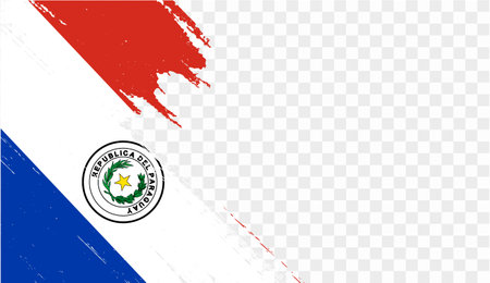 Paraguay flag brush paint textured isolated on png or transparent background. vector illustrationのイラスト素材