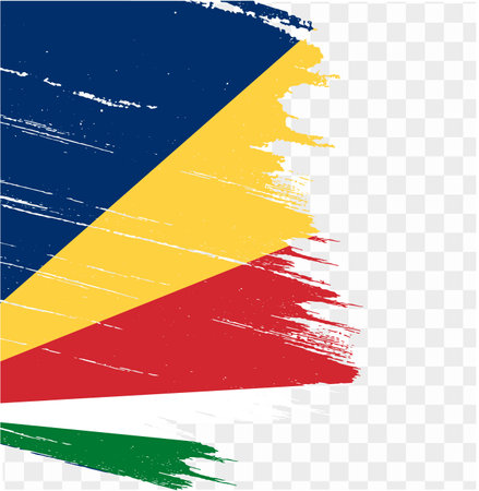 Seychelles flag brush paint textured isolated  on png or transparent background. vector illustrationのイラスト素材