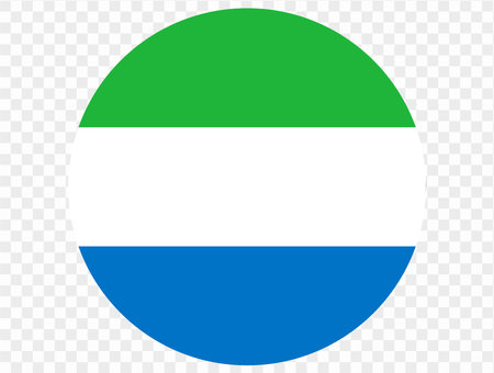 Sierra Leone flag button on png or transparent background. vector illustration.のイラスト素材