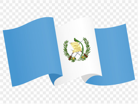 Guatemala flag wave isolated on png or transparent background vector illustration.のイラスト素材