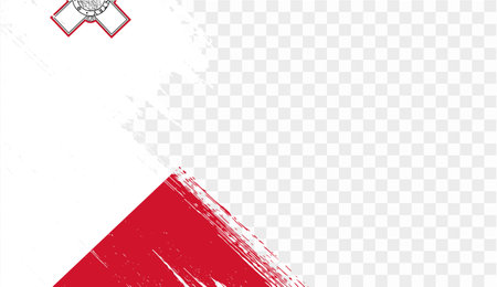 Malta flag brush paint textured isolated on png or transparent background. vector illustrationのイラスト素材