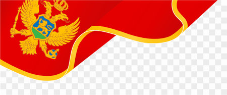 Montenegro flag wave isolated on png or transparent background vector illustration.のイラスト素材