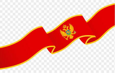 Montenegro flag wave isolated on png or transparent background vector illustration.のイラスト素材