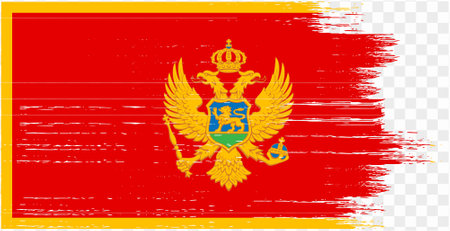 Montenegro flag brush paint textured isolated on png or transparent background. vector illustrationのイラスト素材