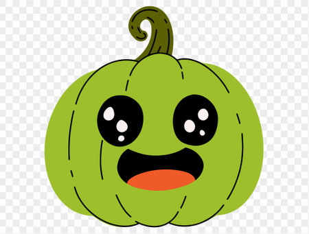 Halloween pumpkin hand draw paint brush style isolated on png or transparent texture,Halloween party background ,element template for poster, brochures, online advertising, vector illustrationのイラスト素材