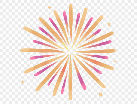 Chalk color fireworks explosion hand drawn style. Perfect for New Year celebrations and festive designs. vectorのイラスト素材