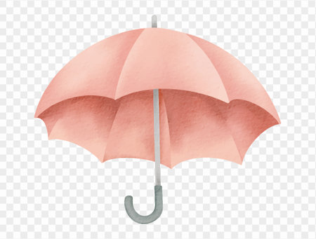 Watercolor illustration of pink umbrella for kids. Vector.のイラスト素材