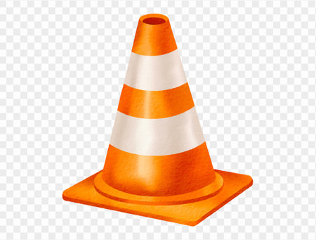 Watercolor traffic cone for sports training and school activities vector.のイラスト素材