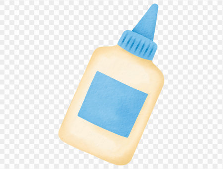 Watercolor glue bottle for school crafts and supplies vector.のイラスト素材