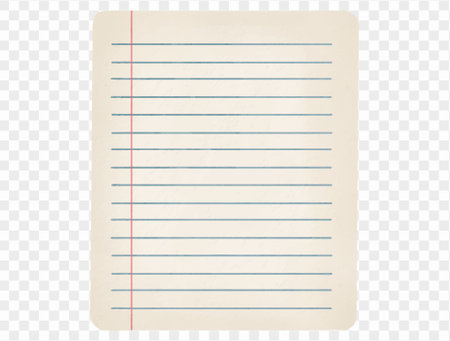 Watercolor lined notebook page illustration isolated school stationery supplies vector.のイラスト素材