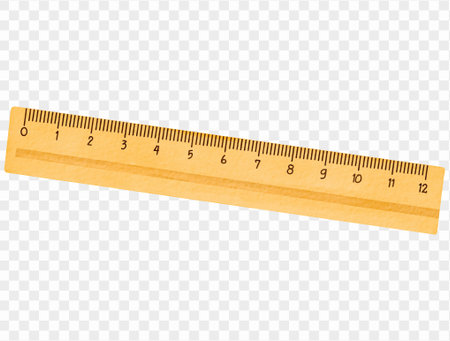 Watercolor yellow ruler for math geometry school supplies isolated Vector.のイラスト素材