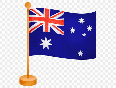 Watercolor waving Australia flag isolated international school project Vector.のイラスト素材