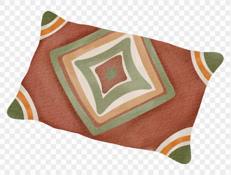 Watercolor geometric pillow cozy home decor illustration vector.