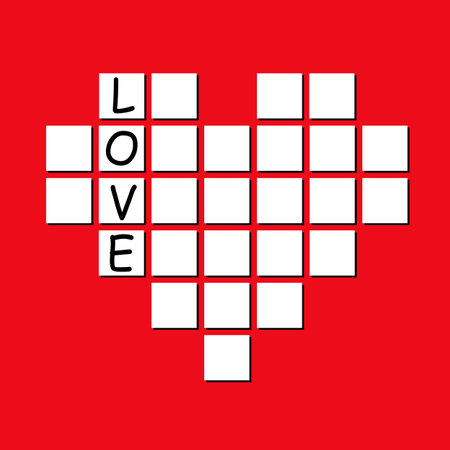 Crossword from the heart. Unravel the love.のイラスト素材