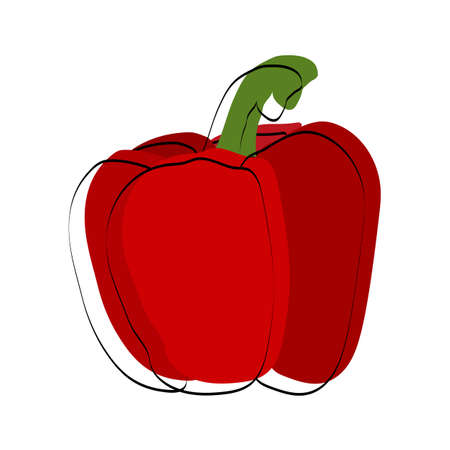 Silhouette of a vegetable. Pepper. Vector illustration.のイラスト素材