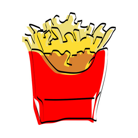 Silhouette of French fries. Fast food. Vector illustration.