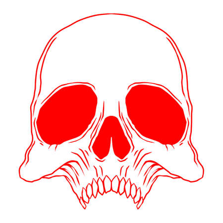 Skull head illustration vector artのイラスト素材