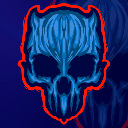 Skull illustration mascot logoのイラスト素材