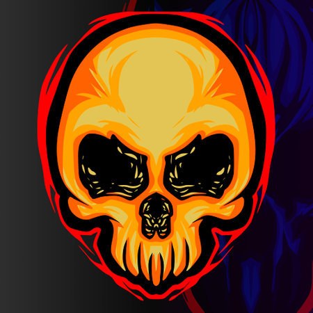 Skull illustration mascot logo artのイラスト素材