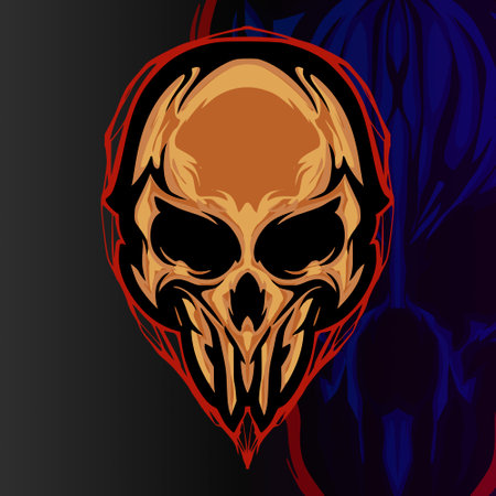 Skull illustration mascot logo artのイラスト素材