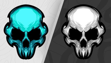 Skull illustration mascot headのイラスト素材