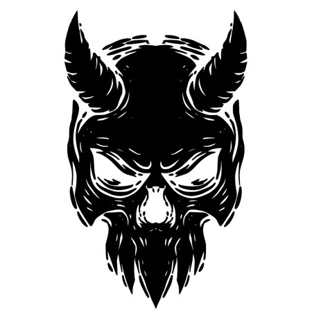 Skull with horns. Vector illustration for tattoo or t-shirt designのイラスト素材
