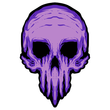 Skull vector illustration isolated on white background. Design element for tattoo or t-shirt.のイラスト素材