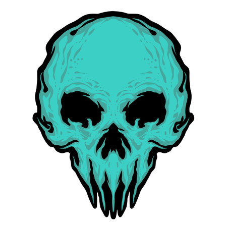 Skull vector illustration. Isolated on white background. Vector illustration.のイラスト素材