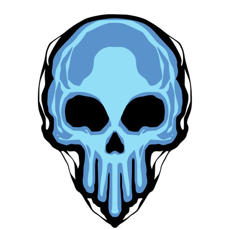 Skull vector illustration isolated on white background. Design element for tattoo or t-shirt.のイラスト素材