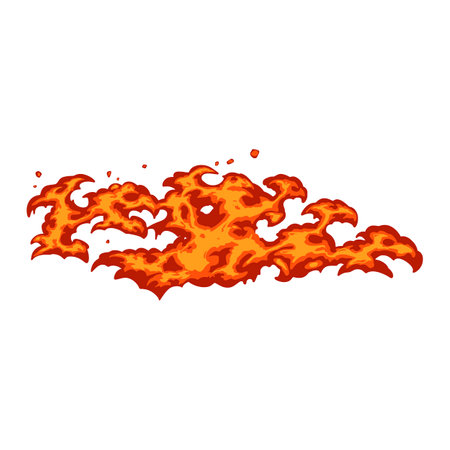Illustration of a burning red bat isolated on a white background.のイラスト素材